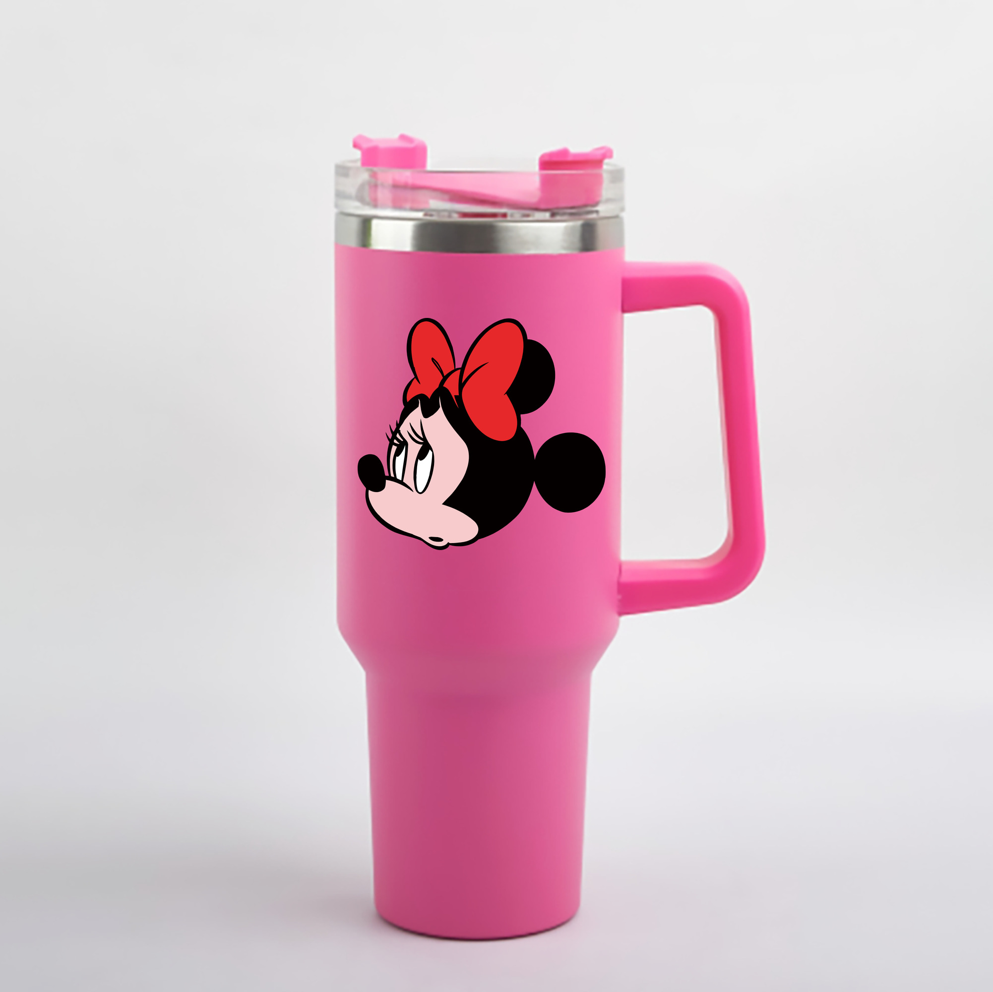 （画像用） ミッキーマウス Mickey Mouse 1200mL車用タンブラー - クリスタルステッカー（プラスチックストロー付き）